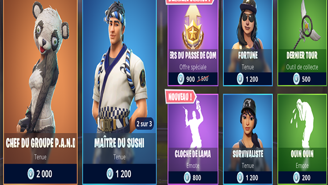 Boutique Fortnite 20 août