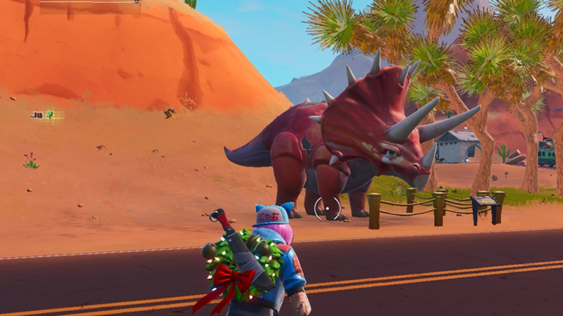 Fortnite : Danser entre trois dinosaures, défis semaine 9 saison 8 - Etape 2