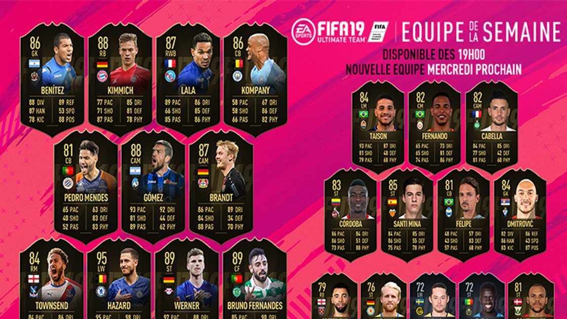 FIFA 19 : TOTW, l'équipe de la semaine 34 – FUT