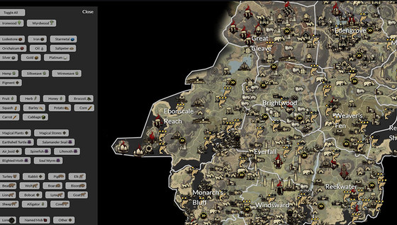 La map interactive de NewWorldFans