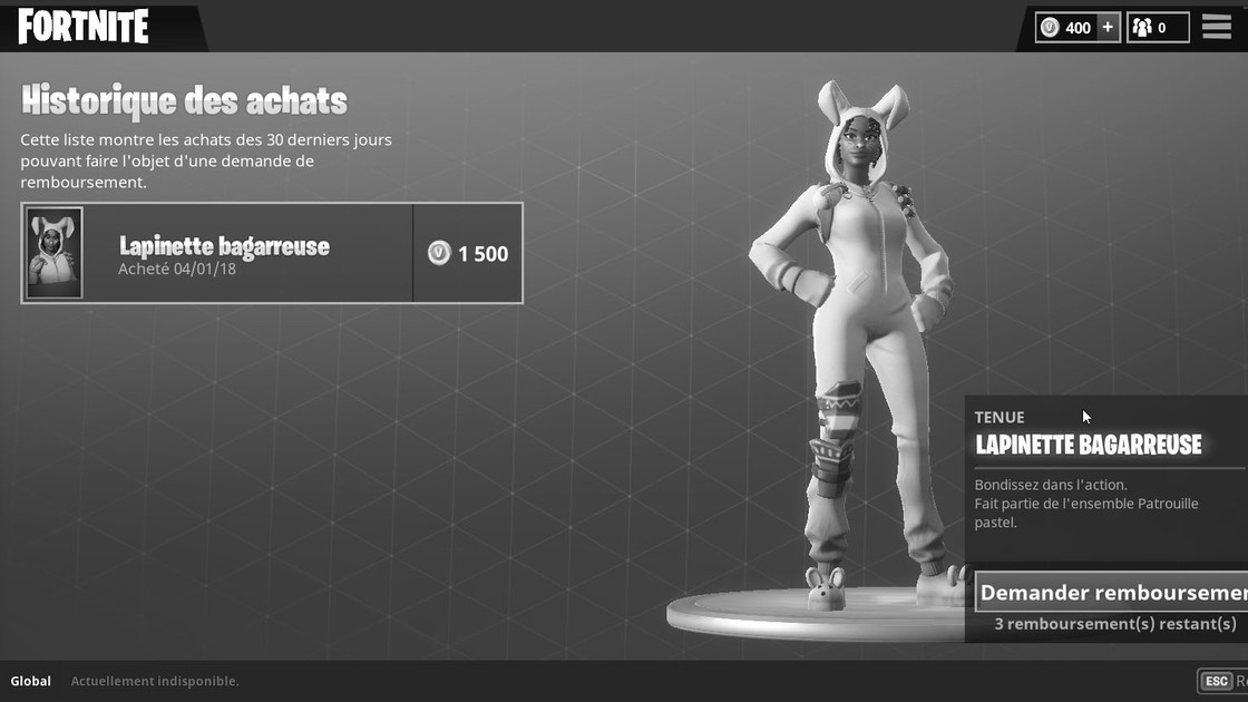 Fortnite : Impossible de rembourser ses skins dans le jeu