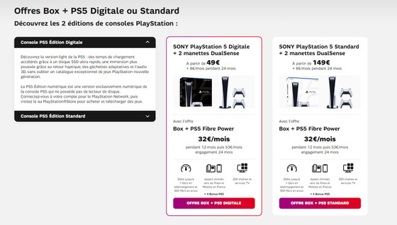 PS5 SFR, comment obtenir la PlayStation avec l'abonnement Fibre ?