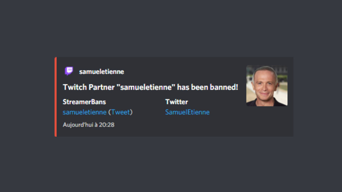 Samuel Etienne ban de Twitch, pourquoi et combien de temps ?