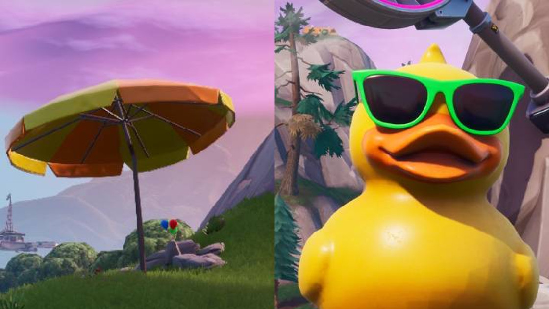 Fortnite : Visiter un parasol géant et un énorme canard en plastique en une seule partie, défi 14 jours de l'été