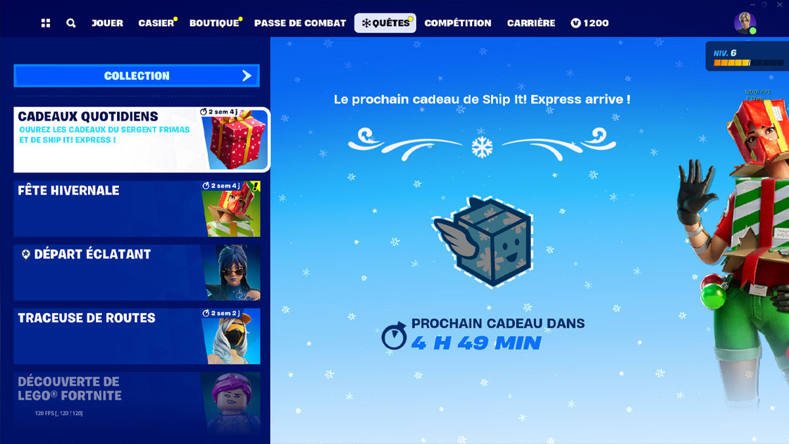 Cadeau Fortnite Noël : la liste complète des objets gratuits à obtenir tous les jours !