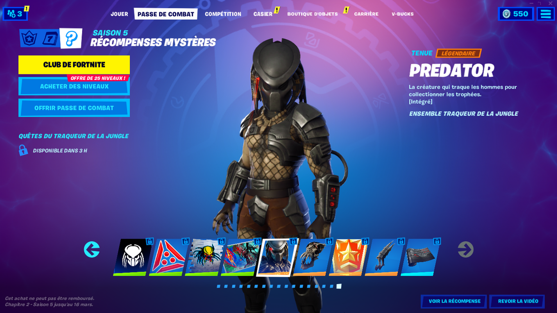 Fortnite : Battre Predator, défi et quête du traqueur de la jungle