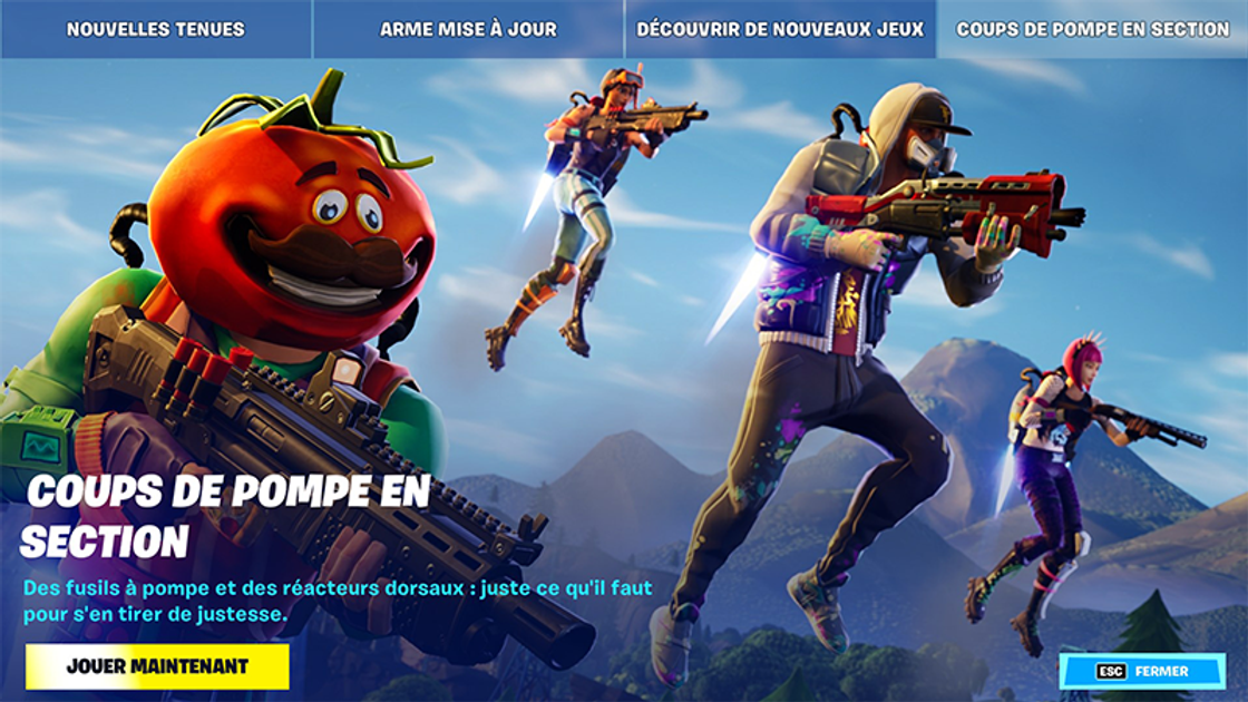 Coups de pompe Fortnite, comment accéder au mode de jeu ?