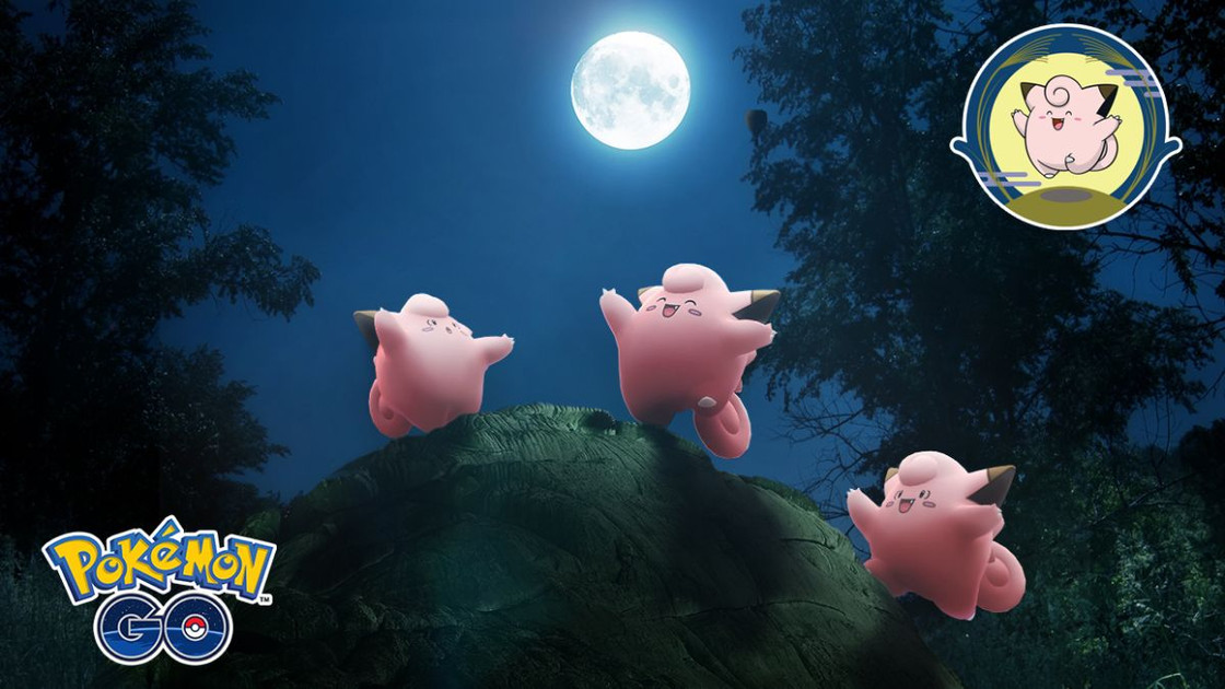 Les Mélofée au clair de lune, agitation de Mélofée (shiny) sur Pokémon Go