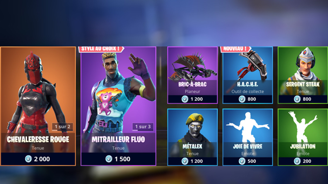 Boutique Fortnite 20 novembre