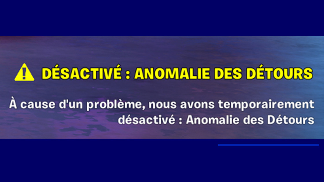 Anomalie des détours désactivé sur Fortnite, impossible de réaliser le défi