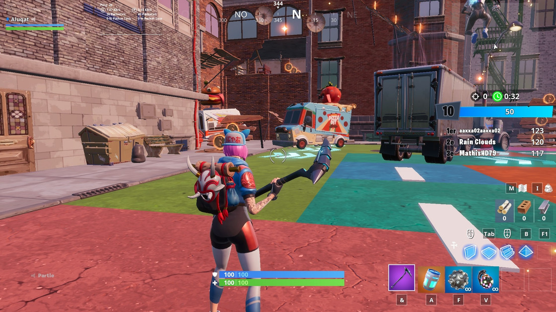 Fortnite : Danser ou faire une emote entre deux camions de nourriture, défi style Downtown Drop