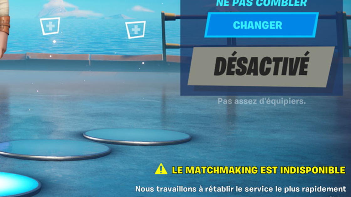 Fortnite : Matchmaking indisponible, impossible de jouer car le service n'est pas disponible