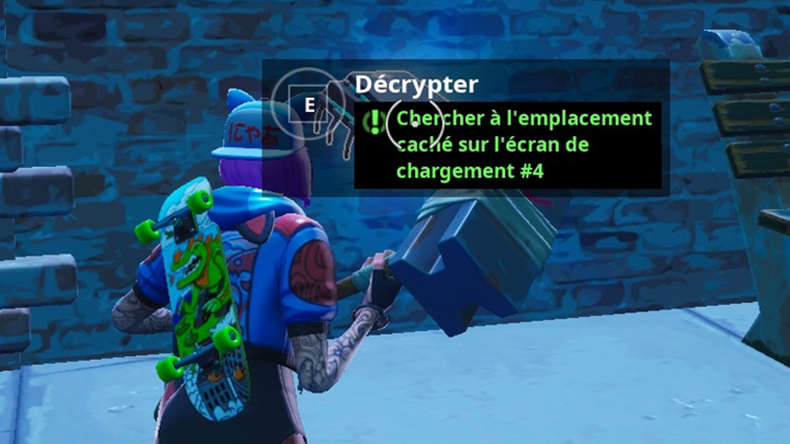 Fortnite : Puce 91 Décryptage, Chercher à l'emplacement caché sur l'écran de chargement #4, Défi