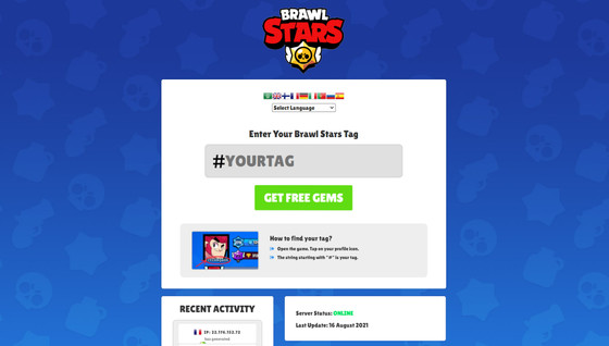 Gemsdocom Brawl Stars, infos sur un site à éviter