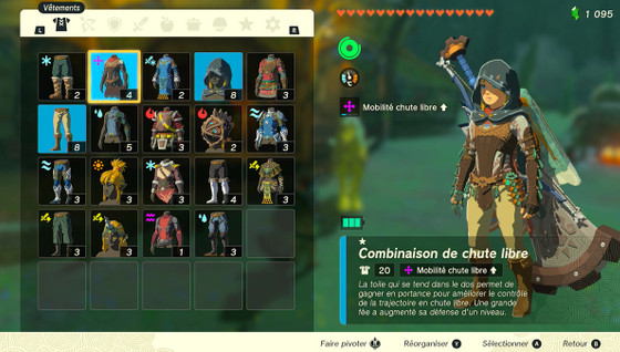 Zelda Tears of the kingdom tenue chute libre, comment l'obtenir ?