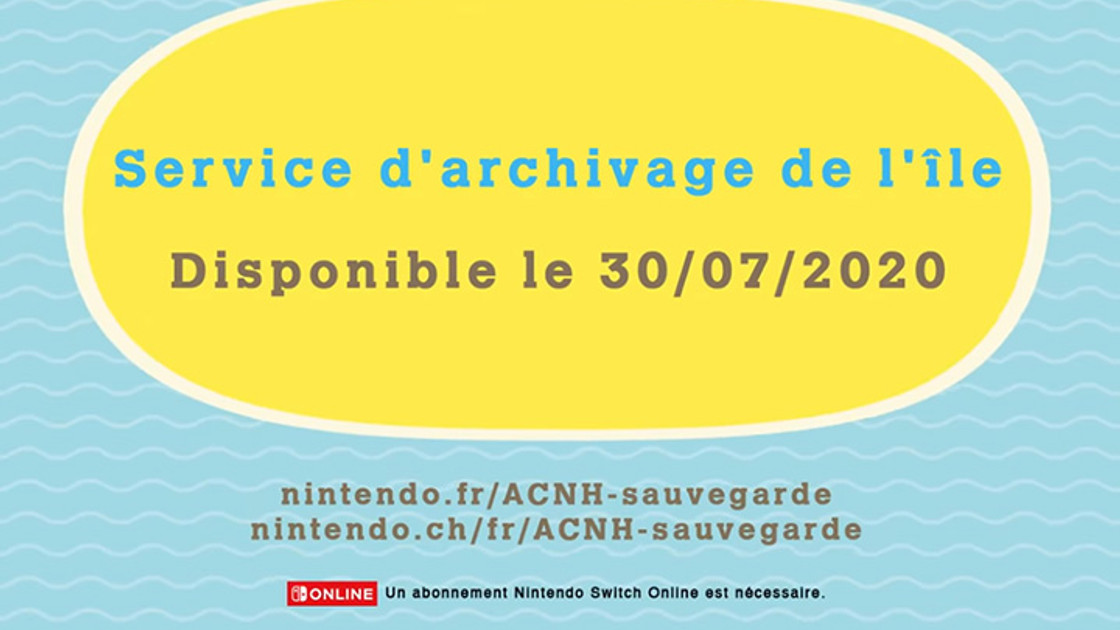 Service d'archivage et de restauration sur Animal Crossing : New Horizons, comment marche la sauvegarde ?