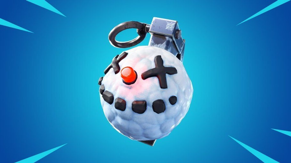 Utiliser une grenade gelante pour congeler les pieds d'un adversaire dans Fortnite, defi de Noel