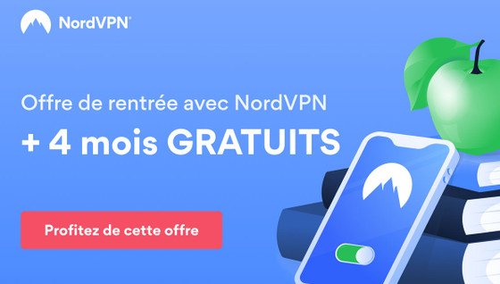 Obtenez 4 mois gratuits de NordVPN grâce à notre offre