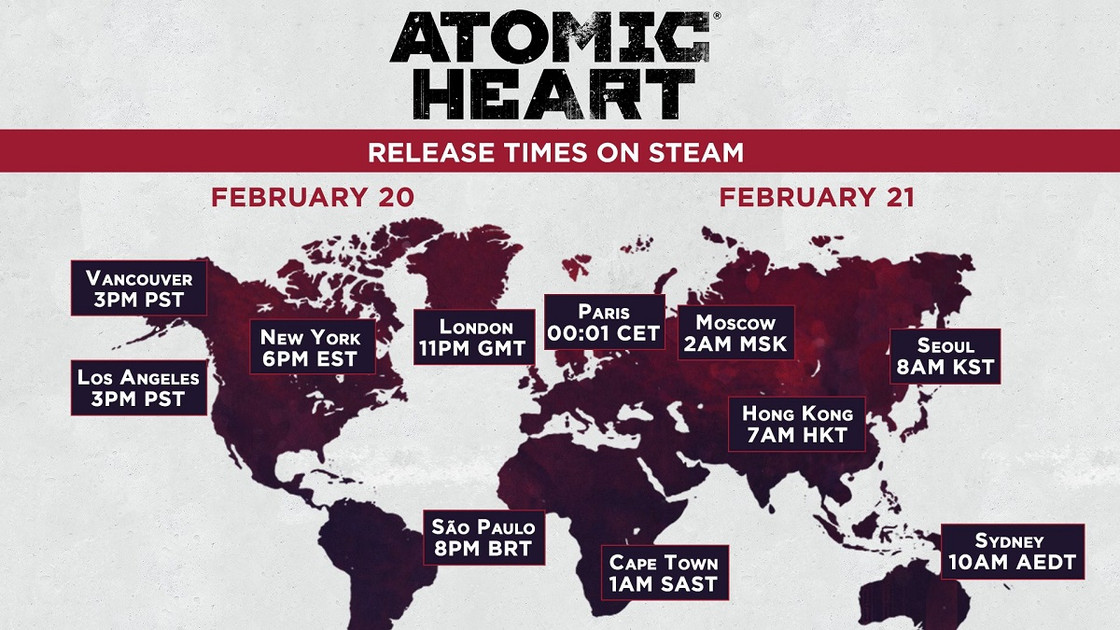 Heure de sortie Atomic Heart, à quelle heure le jeu sera-t-il disponible ?