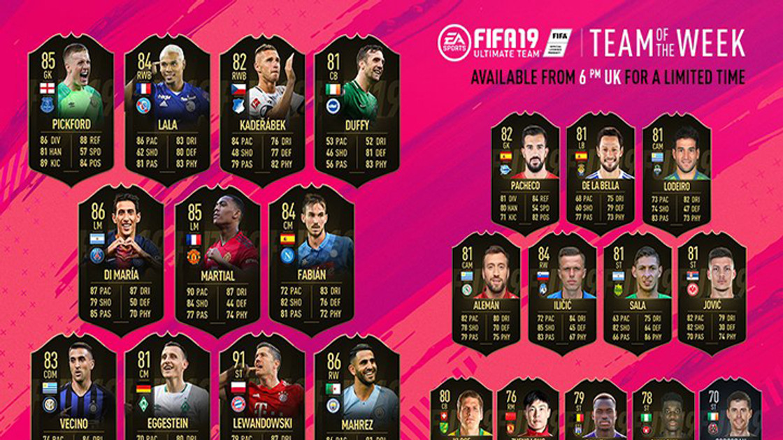 FIFA 19 : TOTW, l'équipe de la semaine 6 – FUT