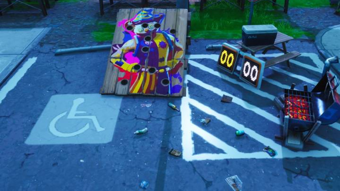 Fortnite : Obtenir un score d'au moins 10 points sur un panneau de clown, défi 14 jours de l'été