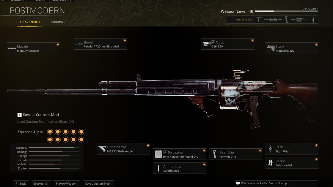 KG M40 Warzone, meilleurs accessoires et atouts pour la classe sur Pacific