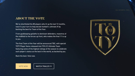 Comment voter pour la TOTY sur FIFA 22 ?