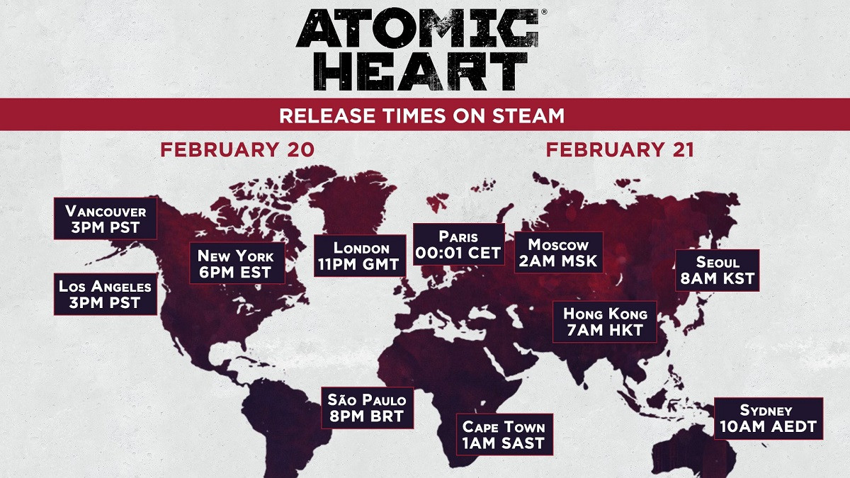 À quelle heure sortira Atomic Heart ?