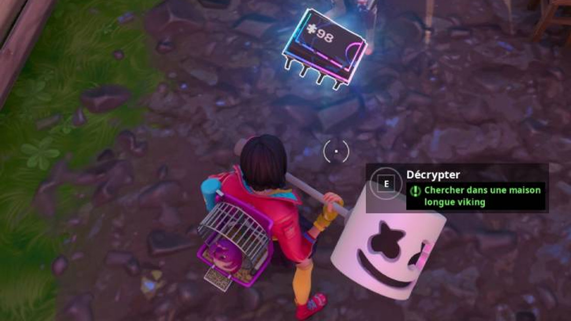 Fortnite : Puce 98 Décryptage, Chercher dans une maison longue viking, Défi