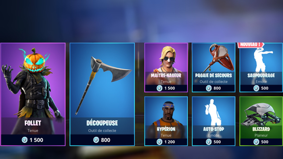 Boutique Fortnite 15 octobre