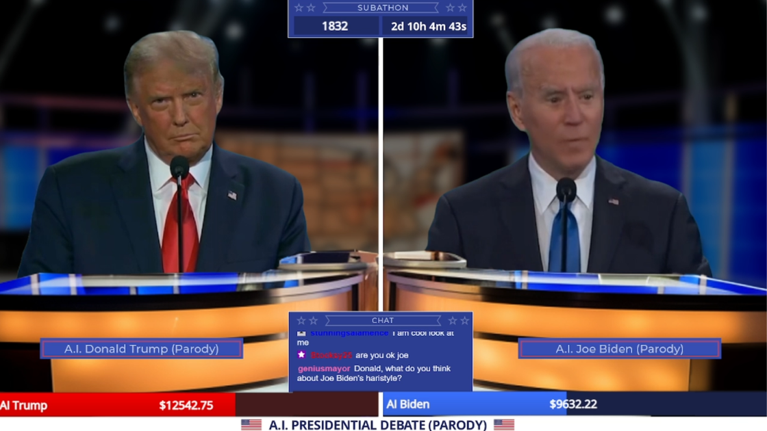 Twitch diffuse un débat entre les IA de Trump et Biden