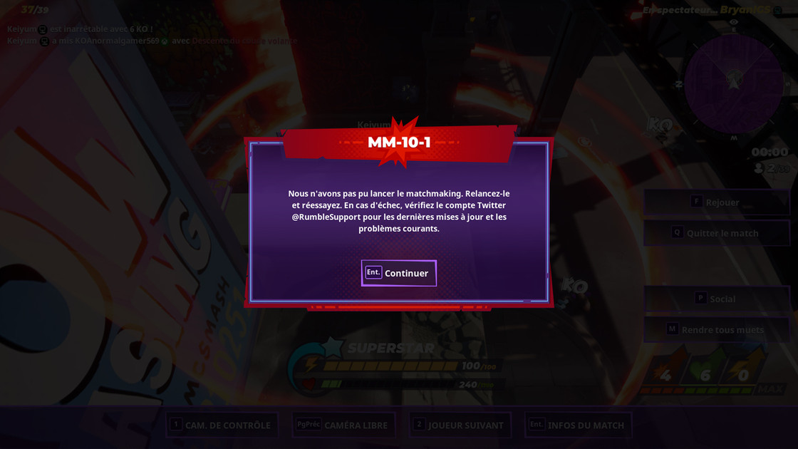 Erreur MM-10-1 Rumbleverse : des problèmes de matchmaking impact le jeu, que faire ?