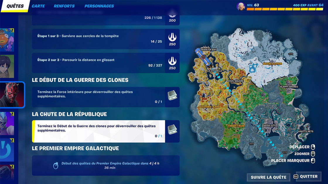 Terminez le Début de la Guerre des clones pour déverrouiller des quêtes supplémentaires sur Fortnite, comment accomplir le défi Star Wars en saison 2 du chapitre 4 ?