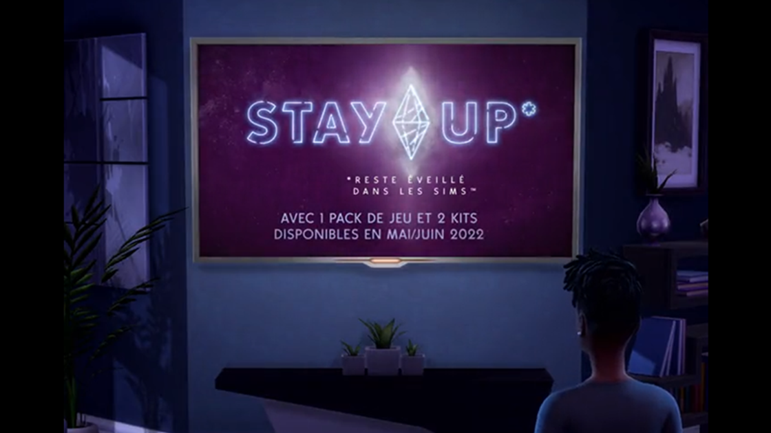 Stay Up Sims 4, l'annonce du 3 mai 2022 avec un pack de jeu et deux kits