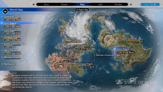 World Map FF7 Rebirth : toutes les zones et infos sur la carte du monde de Final Fantasy VII