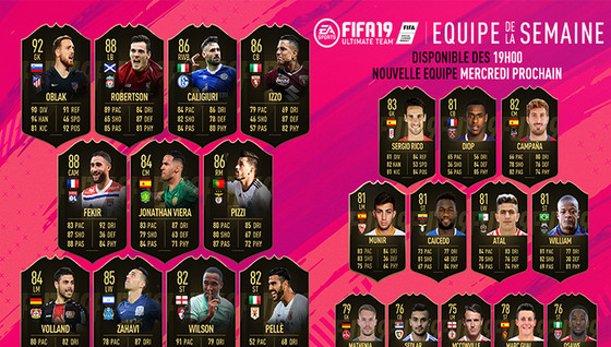 L'équipe de la semaine 33 pour FUT