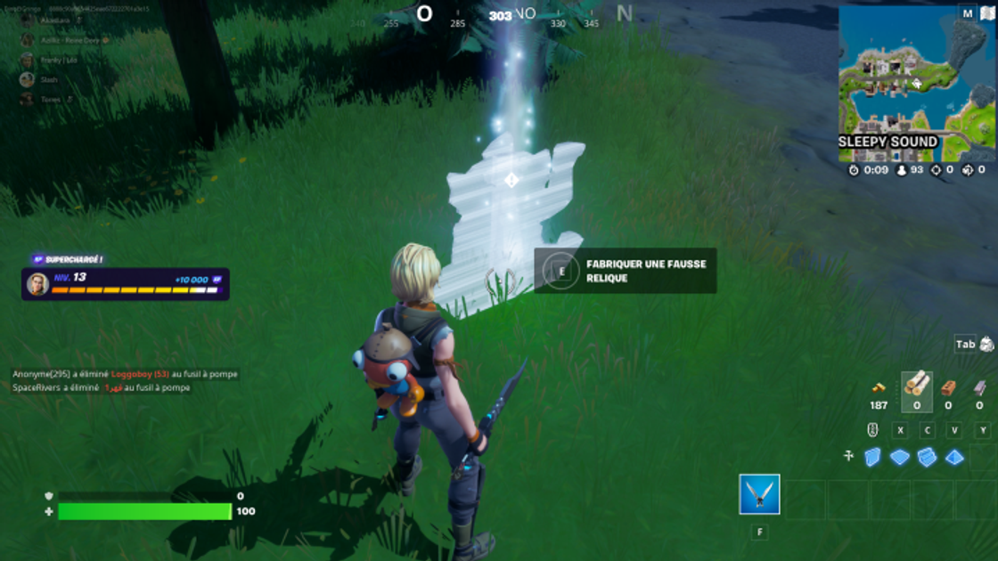 Fabriquer une fausse relique au bosquet assoupi dans Fortnite, défi saison 3, chapitre 3