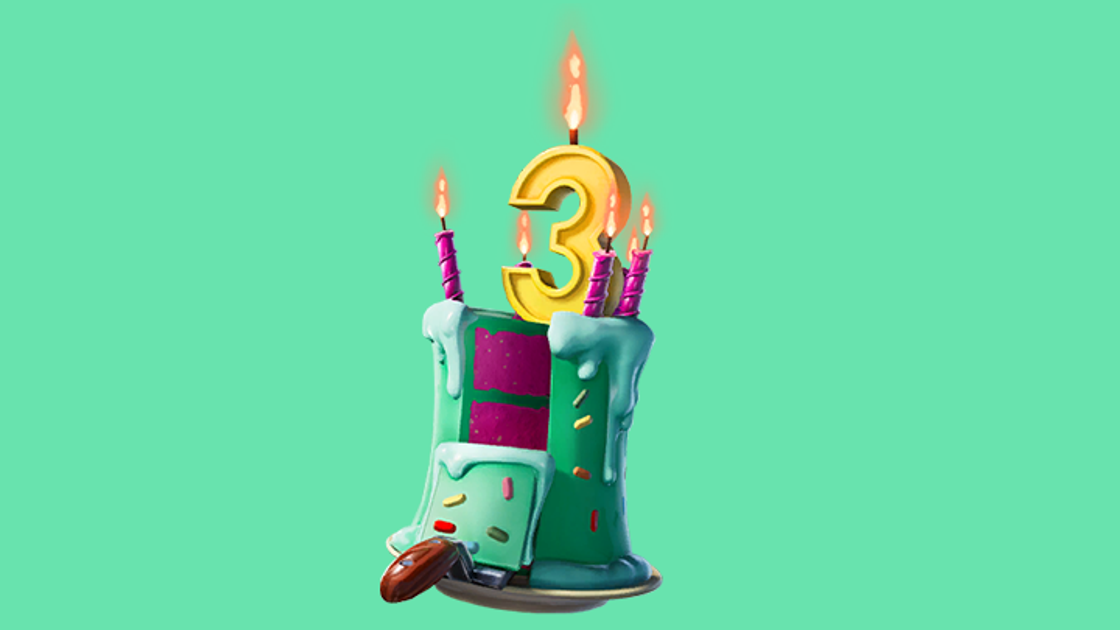 Fortnite : Obtenir des PV ou du bouclier a partir d'un gâteau d'anniversaire, défi saison 4