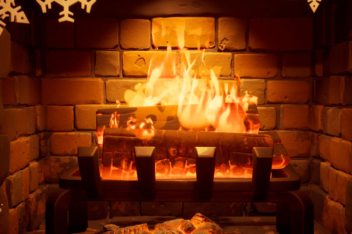 Défi Noël : Se réchauffer près du feu de la cheminée