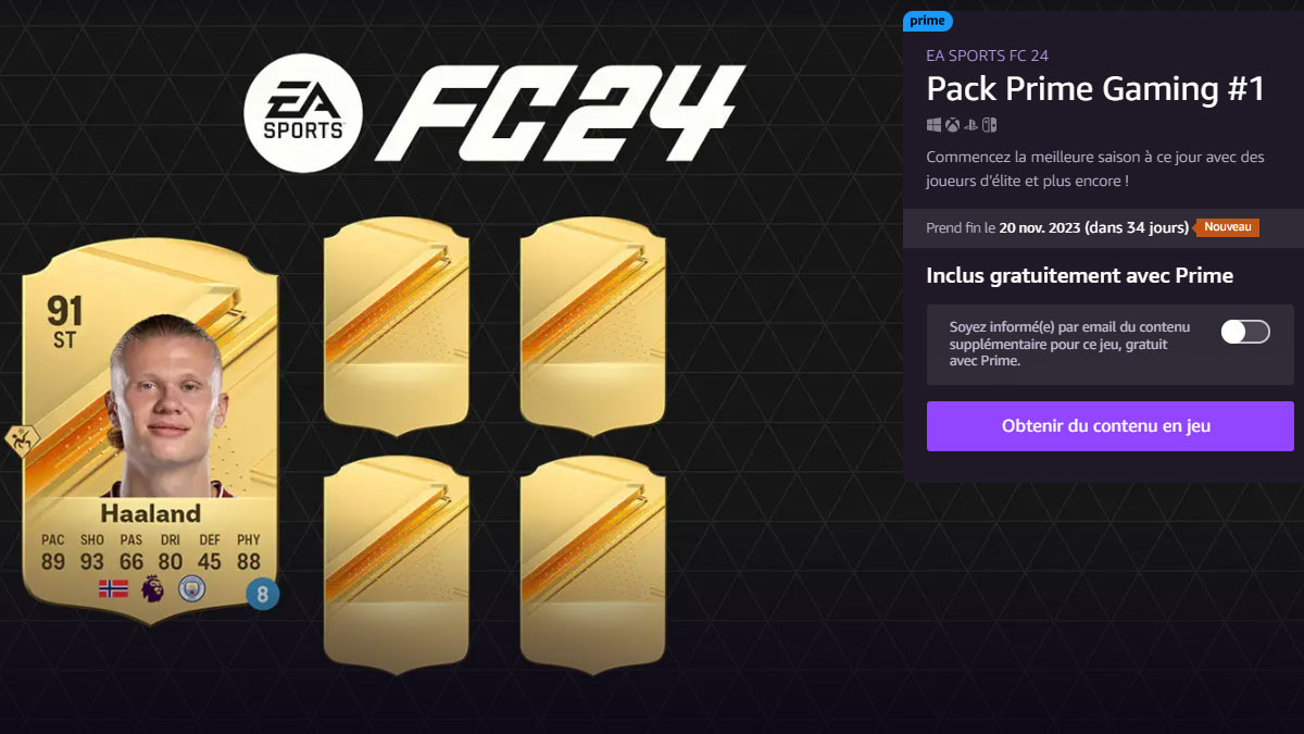 Pack prime gaming FC 24 : quelles récompenses gratuites et comment les récupérer sur FIFA 24 ?