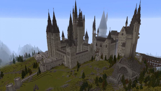 Une carte Harry Potter avec Poudlard sur Minecraft