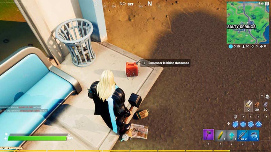 Faire exploser des bidons d'essence pour détruire des objets, défi Fortnite semaine 4 saison 1 chapitre 3