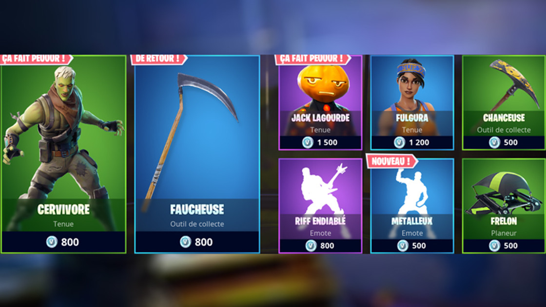 Boutique Fortnite 27 octobre