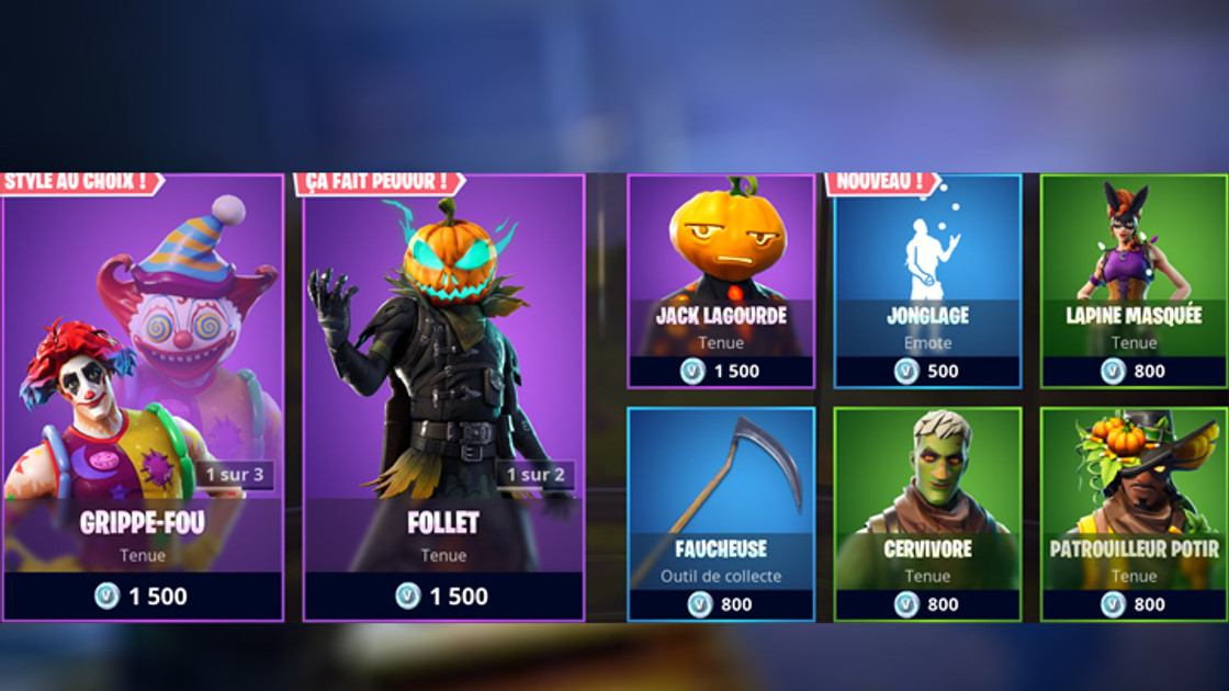 Boutique Fortnite 31 octobre