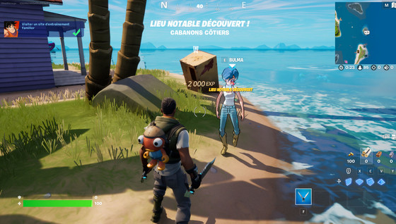 Défi : Visiter un site d'entrainement familier dans Fortnite