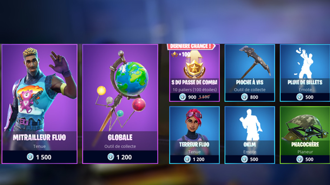 Boutique Fortnite 30 avril