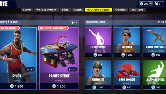 Skins basket dans la boutique du jour