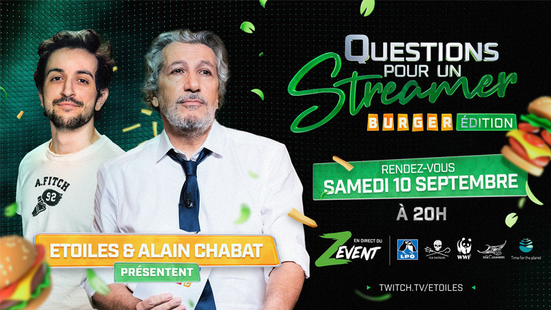 Etoiles et Alain Chabat vont présenter Questions pour un Streamer au ZEvent 2022