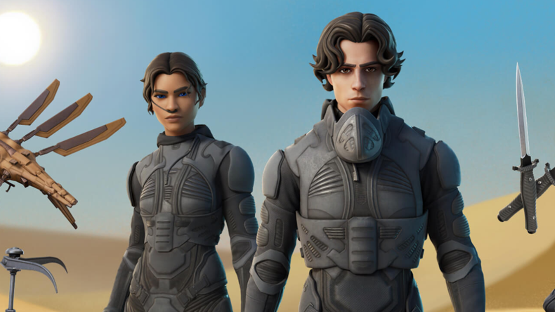 Skin Dune Fortnite, Paul Atréides et Chani dans la boutique d'objets