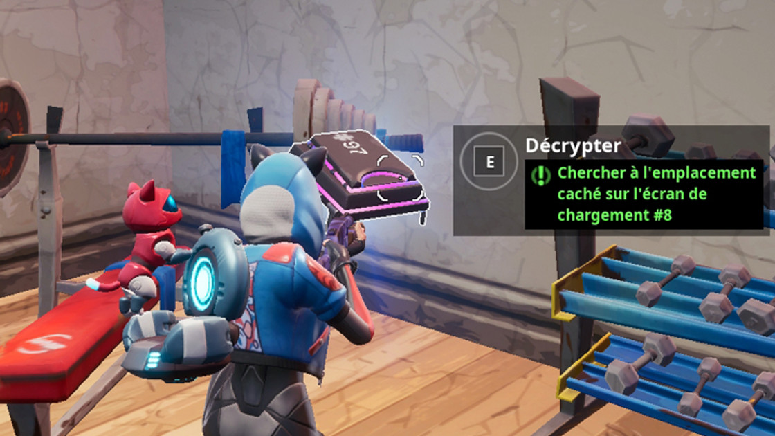 Fortnite : Puce 97 Décryptage, Chercher à l'emplacement caché sur l'écran de chargement #8, Défi